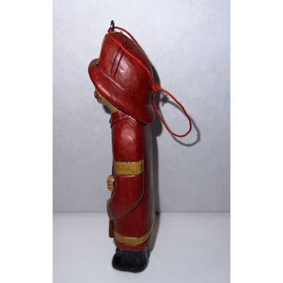 Kurt Adler Fireman in Uniform Helmet #1 & Axe 6" tall Christmas Ornament - Picture 2 of 6